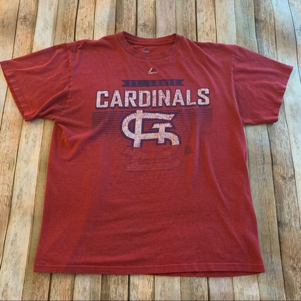 Majestic Saint Louis Cardinals mens short sleeve graphic tee shirt | size Large